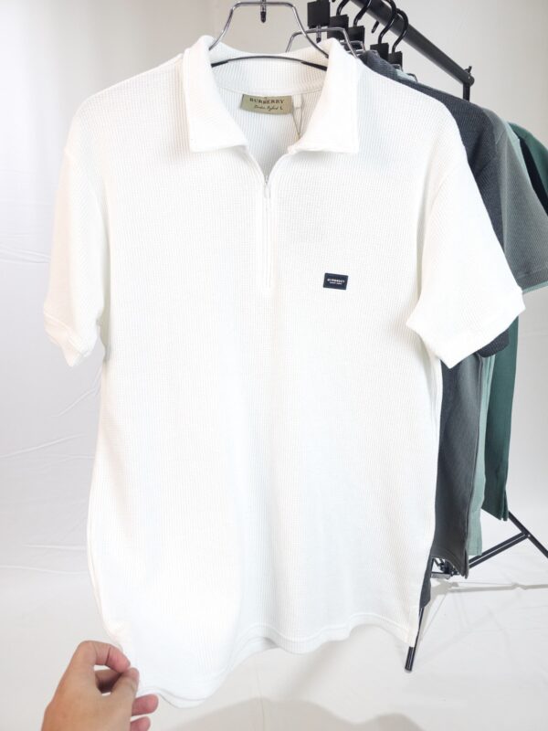 Premium Zipper Polo (White)