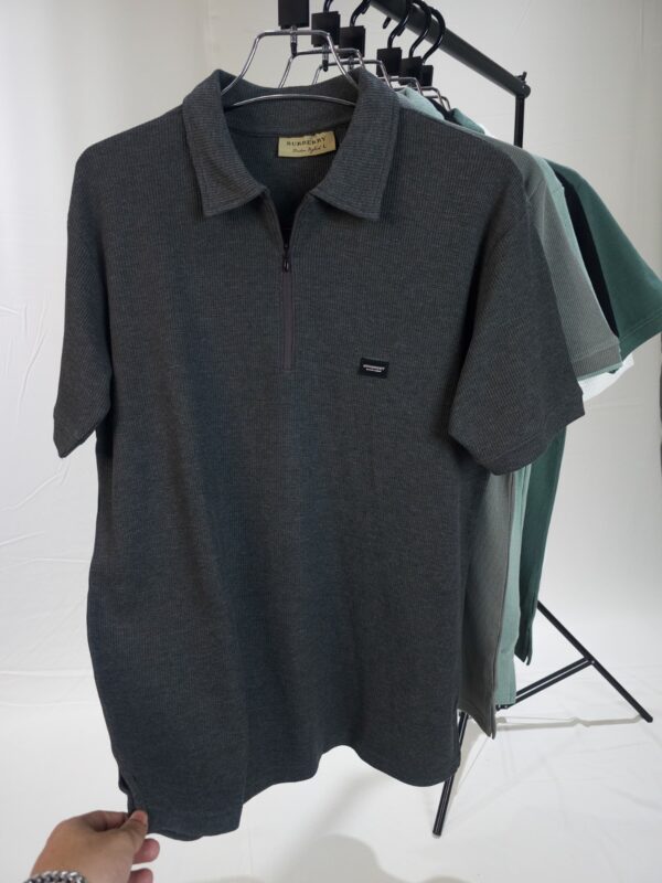 Premium Zipper Polo (Dark Ash)
